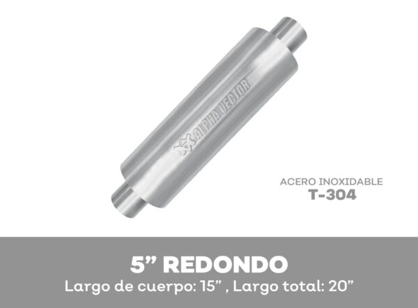 AVM085 SILENCIADOR DEPORTIVO REDONDO ACERO INOXIDABLE T-304