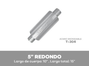 AVM842 SILENCIADOR DEPORTIVO REDONDO ACERO INOXIDABLE T-304